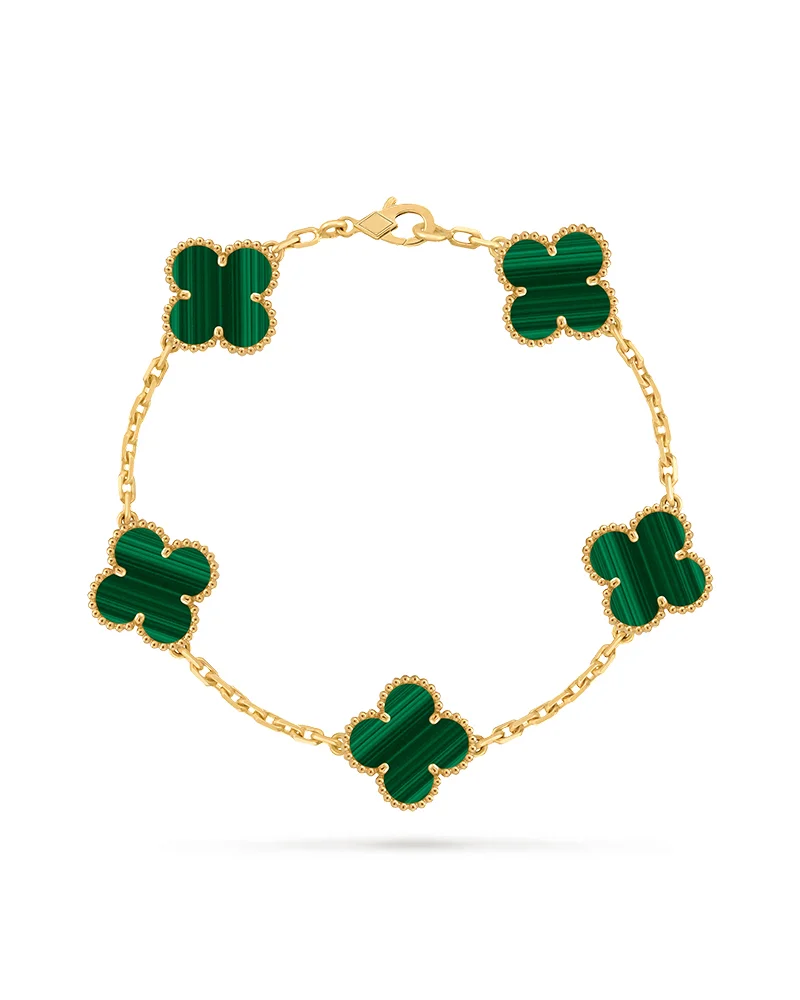 Five-Motif Green Clover Bracelet